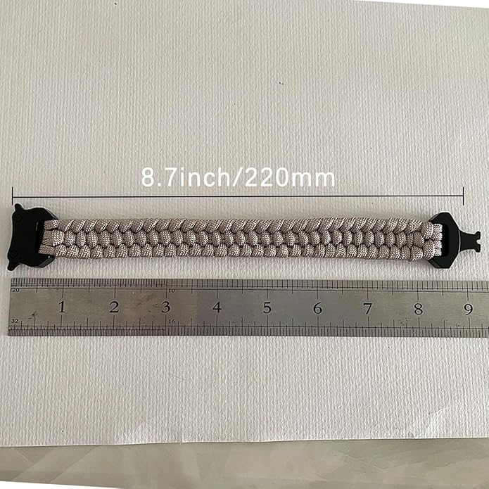 Parachute Cord Bracelets Trilobite Weaved Paracord Bracelet with Side Release Buckle 8.7 inch Black Bracelet for Men Women 1 Set