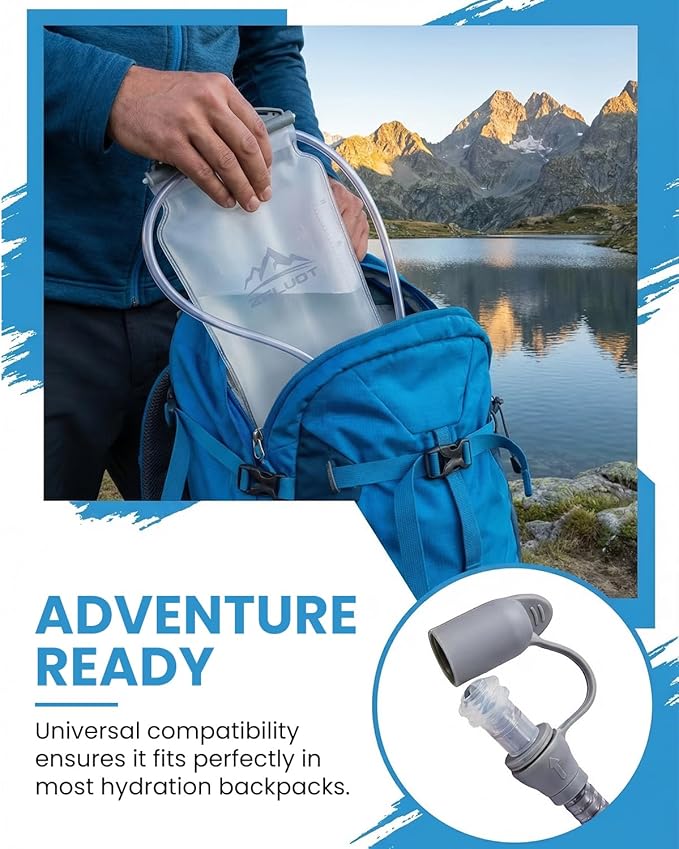 Zelvot 2L-3L Hydration Bladder Kit, 6 in 1 Water Bladder for Hiking Backpack, BPA Free Leakproof Water Storage Bladder with Cleaning Kit, Water Pouch Hydration Pack