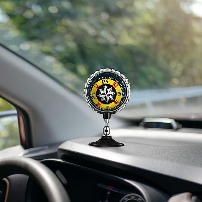 Milisten Dashboard Compass Ball with Suction Cup for Car and Boat Navigation Compact Automotive and Marine Directional Accessory