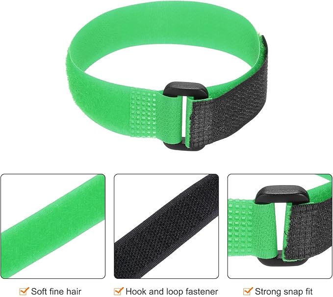 MECCANIXITY 5Pcs Reusable Battery Tie Down Straps,0.8x12" Green Nylon Multipurpose Battery Hold Down Adjustable Cinch Strap Hook Loop Fastening Tie for Quadcopters FPV RC Drone Boat Car