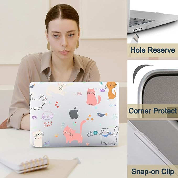 Protective Case for MacBook Pro 13 inch Retina 2015-2012 Release (Model A1502 A1425),13.3" Pretty Prints Hardshell Cover & Keyboard Cover for Laptop Pro 13.3",Cat & Star
