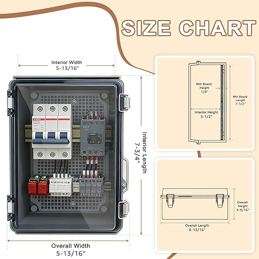 Nineleaf Electrical Junction Box IP67 ABS Plastic WiFi Enclosure with Hinged Cover with Mounting Plate, Wall Brackets, Cable Glands (Clear, 8.7"x6.7"x4.3")