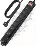 Outdoor Power Strip Weatherproof IPX6,1625W/13A 10 Ft Extension Cord with Multiple Outlets,7 AC & 3 USB, Wall Mount for Camping,Poolside,Garden,Workshop