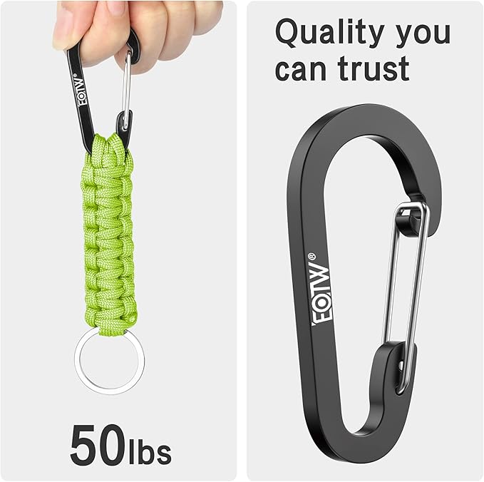 EOTW Paracord Keychain for Men Women Paracord Carabiner Backpack Keychain with Aluminum Clip for Camping Hiking Outdoor Gear