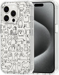 MOSNOVO Case for iPhone 15 Pro, [Buffertech 6.6ft Military-Grade Drop Protection] [Anti Peel Off Tech] Clear TPU Bumper Phone Case Cover Design - Doodle Dog