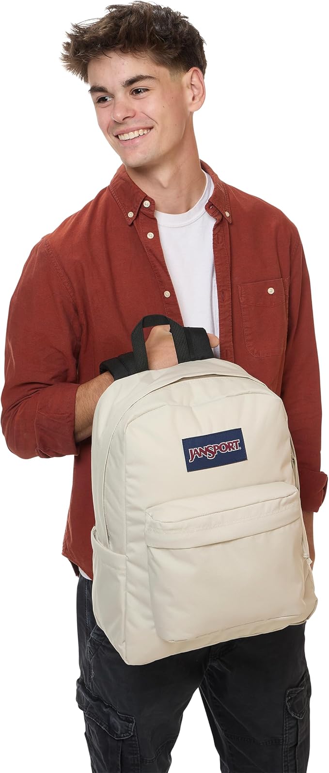 JanSport SuperBreak Plus Backpack with Padded 15-inch Laptop Sleeve and Integrated Bottle Pocket - Spacious and Durable Daypack for Work and Travel - Moon Mist