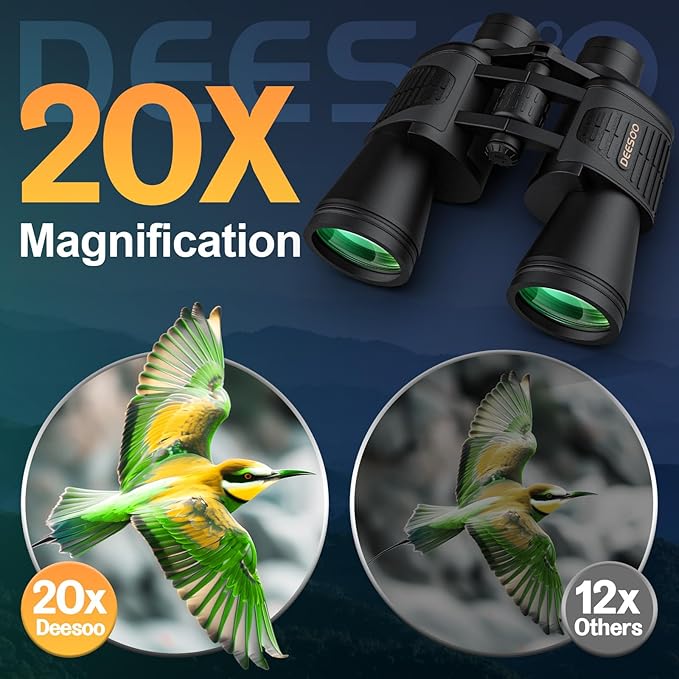 20x52 Binoculars for Adults High Powered - HD Large View Binoculars with Low Light Vision - Professional Binocular for Bird Watching Hunting Travel Cruise Outdoor Sports - Gifts for Women