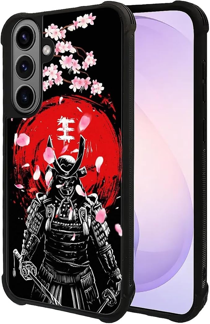 for Samsung Galaxy S26 Case,Graphic Design for Girl Boy Soft Silicone Hard Acrylic Shock Protection Designed for Samsung Galaxy S26 Sakura Japanese Samurai Pattern