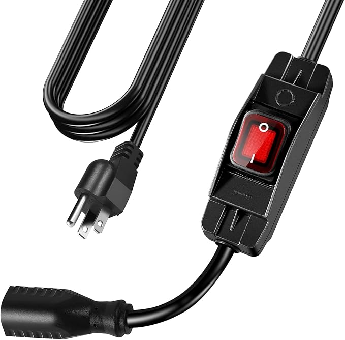 Extension Cord with Switch On/Off Waterproof Switch 6Ft No Plugging and Unplugging Invintage Stereo Devices Without Built-in Power Switch(6 FT)