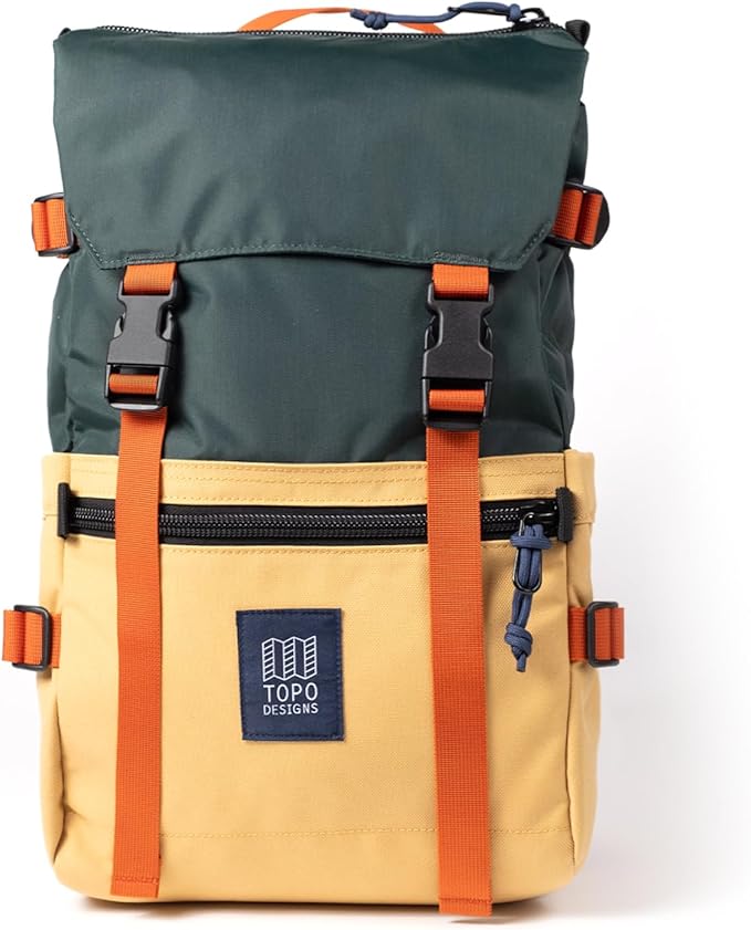 Topo Designs Rover Pack Classic - Daily Daypack for Commutes, Day Trips, Hikes, Iconic Denver Design, PFAS-Free, Fair Trade, BlueSign Backpack (Forest/Goldenrod)
