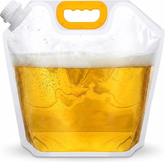 Tessco for you 1 Pcs 1.3 Gallon Collapsible Water Storage Bag Water Container Emergency Jug Plastic Storage Pouch Freezable Carrier Tank Foldable Bottle for Outdoor Sport Camping (Clear)