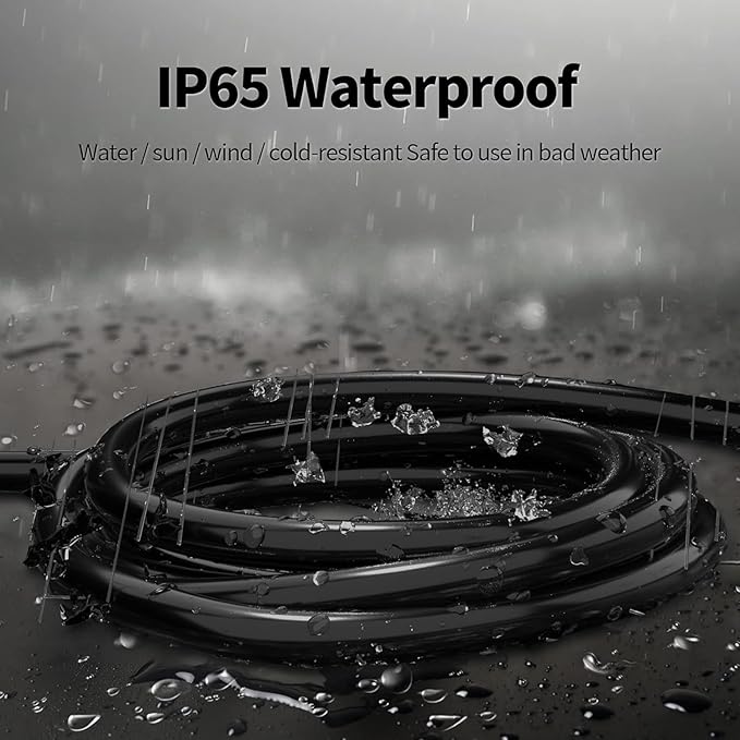 POWGRN 6 FT（2 Pack） 16/3 Black Indoor Outdoor Extension Cord Waterproof, 3 Prong Flexblie SJTW Cold Weatherproof -50°C Appliance Extension Cord 13 AMP 1625W 16AWG Electric Cable