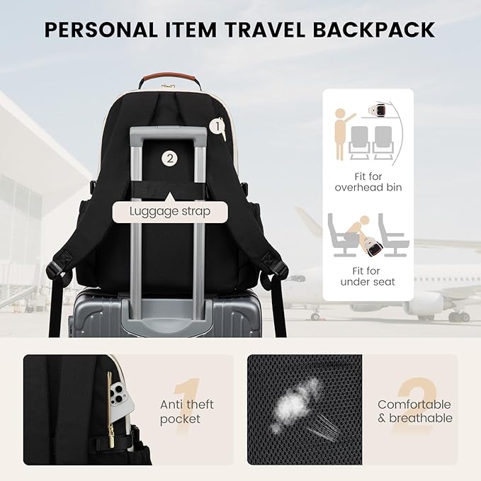 LOVEVOOK Lunch Backpack with Lunch Compartment,17 Inch Laptop Work Travel Insulated Cooler Backpack Purse,Waterproof College Teacher Lunch Bag Box with Tumbler Holder,Gifts for Men Women,Beige-Khaki