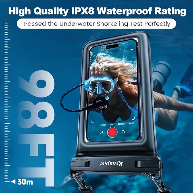 [Up to 8.5''] Waterproof Phone Pouch Floating 2 Pack, IPX8 Double Space Waterproof Phone Case with Lanyard for iPhone 17 16 15 Pro Max, Galaxy S26 Ultra, Cellphone Dry Bag Beach Cruise Ship Essentials