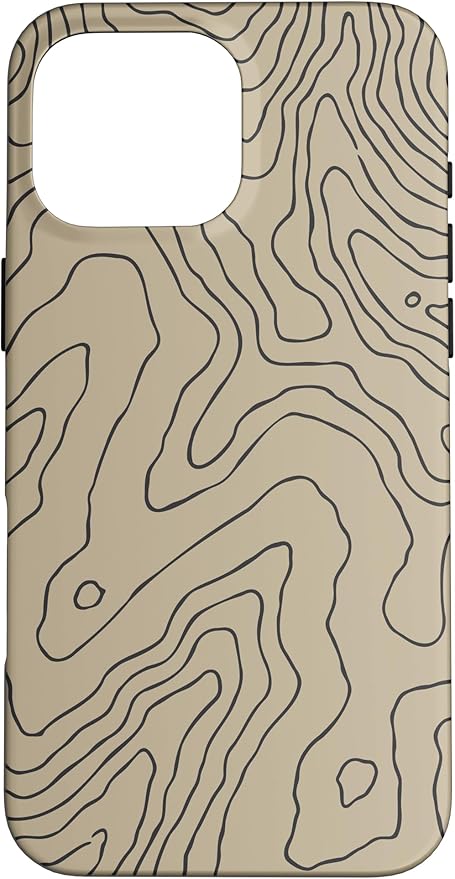 Coyote Country Guide Lines Topographical Contour Map Case for iPhone 16 Pro Max