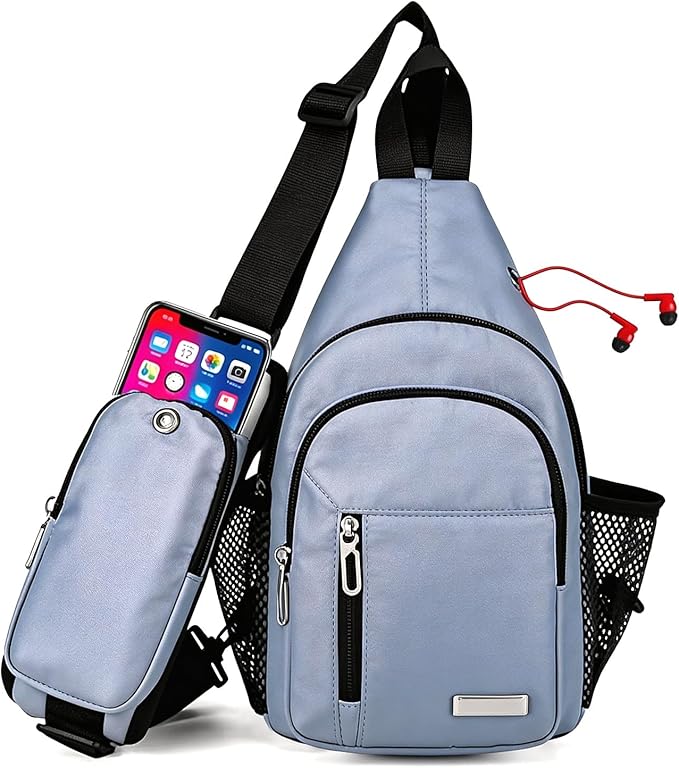 JENAGREEN Sling Backpack Crossbody Sling Bag for Women Men, Multipurpose Travel Hiking Adjustable Chest Bag Casual Daypack
