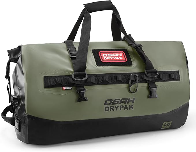 OSAH DRYPAK Waterproof Duffel Bag 25L/40L/60L – Heavy-Duty Motorcycle Tail Bag, Roll-Top Dry Bag for Travel, Camping, Boating, Kayaking, Outdoor Adventure