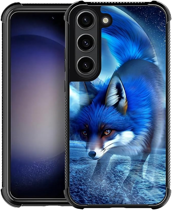 for Samsung Galaxy S23 Plus Case, Snowy Mountain Fox Lake Pattern Graphic Design Girl Boy Soft Silicone Hard Acrylic Shock Protection for Samsung Galaxy S23 Plus