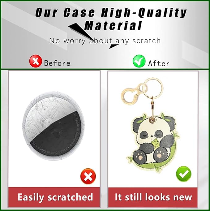 Leather Keychain Holder Case Compatible with AirTag,Cute air tag Cover with Keychain Ring,GPS Tracker Case for Keys