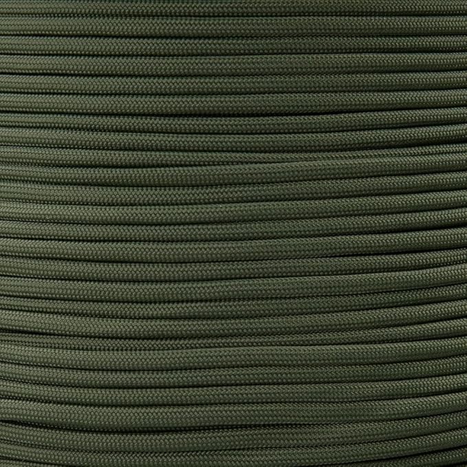 Paracord Planet Solid Color 550lb Paracord – 7 Strand Type III Nylon Cord for Indoor and Outdoor Tasks – Olive (25 ft)