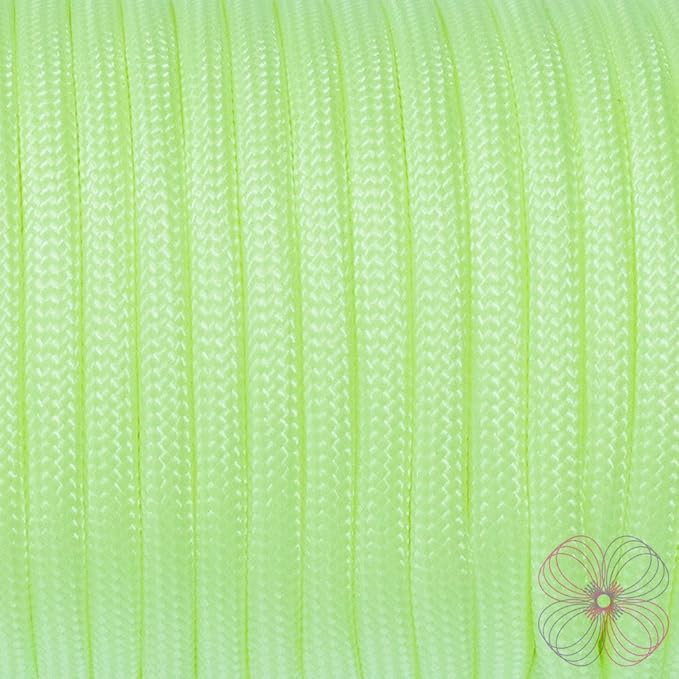 Craft County Glow in The Dark Zesty 21 Strand Luminous 550 Paracord – for DIY Bracelets, Lanyards, and Jewelry (Green, 25 Feet)