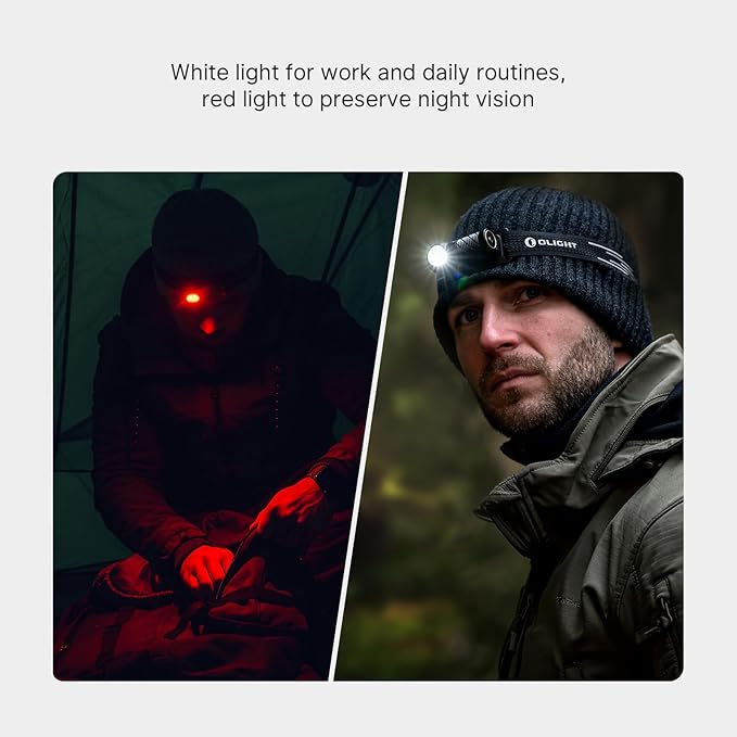 OLIGHT Perun 3 Mini Headlamp 1250 Lumens LED Head Flashlight,Rechargeable Headlight with Red Light Option,Perfect for Working, Hiking, Camping and Climbing (Cool White 5700K~6700K, Black)