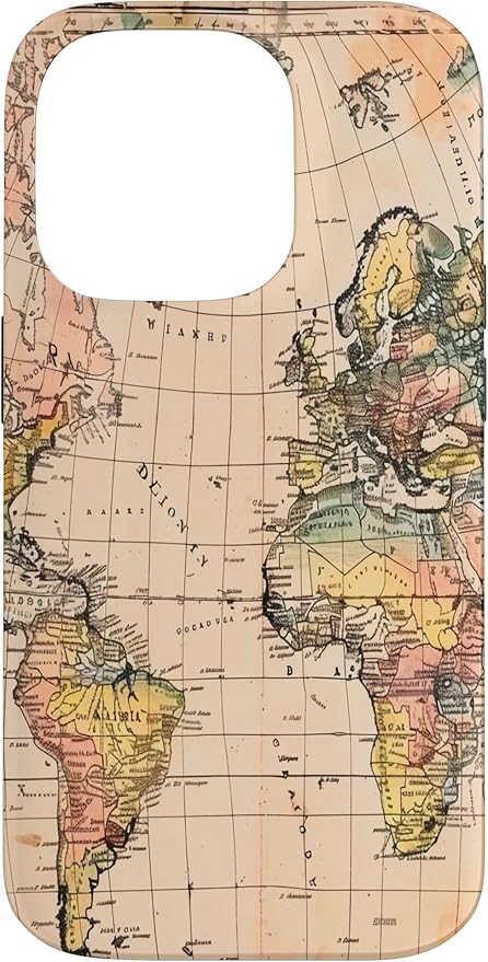 World Map ,Old Map of the World Case for iPhone 14 Pro