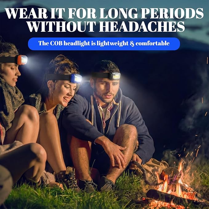 Macarrie LED Headlamps IPX4 Waterproof 3 Modes Headlamp Flashlight Bright Head Lights Camping Accessories for Adults Kids Hiking, Running, Repairing, Batteries Not Included(Mixed,18 Pack)