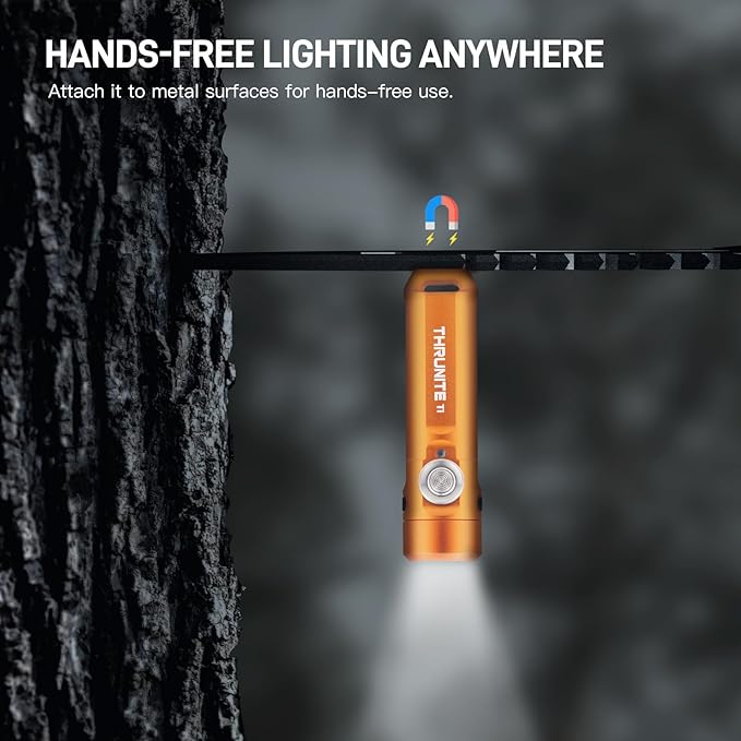 ThruNite Ti Mini Keychain Flashlight, USB-C Rechargeable EDC Pocket Light, Bright 650 Lumens Small Keychain Gadget for Camping, Everyday Carry, Indoor Outdoor Use