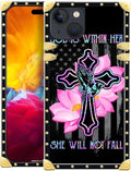 Compatible with iPhone 15 Case, Praying Cross Hands Luxury Golden Decoration for Girl Women Soft TPU Shockproof Protective Hard PC Back for iPhone 15