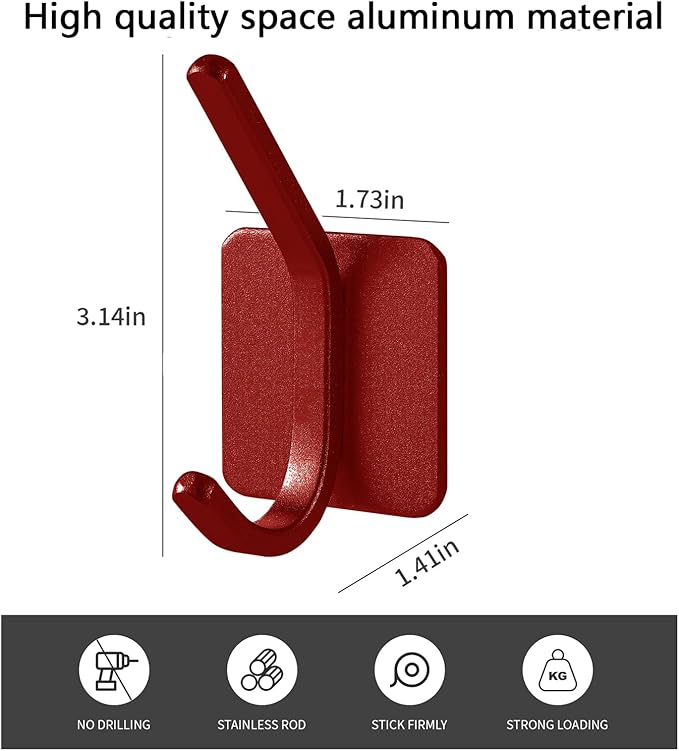 Paoli Heavy Duty Self Adhesive Hooks - Sturdy self Adhesive Hooks for Home, School and Office Easy to fit and Remove,with a Maximum Load Capacity of 30lb (4 PC).