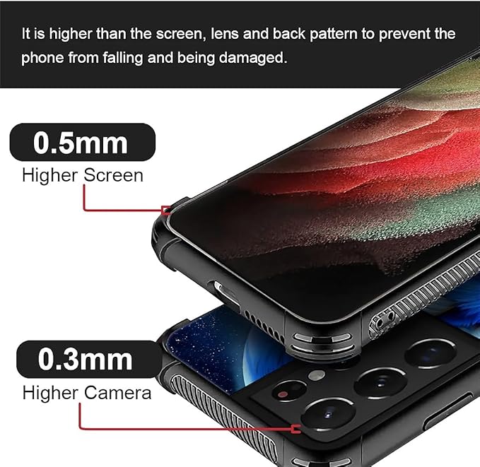 for Samsung Galaxy S21 Ultra Case, Snowy Mountain Fox Lake Pattern Graphic Design Girl Boy Soft Silicone Hard Acrylic Shock Protection for Samsung Galaxy S21 Ultra