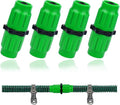 Vodolo Expandable Garden Hose Repair Kit,4 PCS Dual-Channel Hose Female Male Connectors Accessories with Metal Clamp Compatible with Pocket Hose Fit for 3/4" or 5/8" Garden Hose Fitting