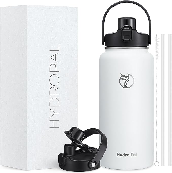 64oz Half Gallon Insulated Water Bottle with 2-in-1 Lid (Chug & Straw), Double Walled Vacuum Stainless Steel Water Bottles, Wide Mouth Leakproof Insulated Jug with Straw
