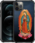 for iPhone 11 Pro Case, Red Virgen Guadalupe Pattern Made of Soft Silicone Hard Acrylic Shock Protection for iPhone 11 Pro