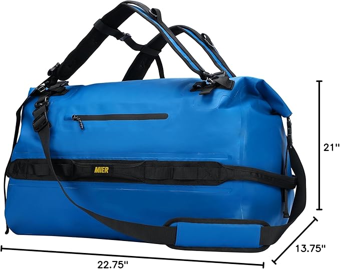MIER Waterproof Duffel Bag Motorcycle Dry Bag Backpack Large Roll-Top Heavy Duty Dry Duffle Bags for Kayaking Camping Boating Gym Beach Cruise Ship, 60L/80L