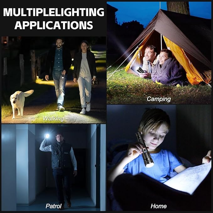3 Pack Rechargeable LED Flashlights 990,000 Lumens, Adjustable, 5 Modes, IPX7 Waterproof, Powerful Handheld Flash Lights for Camping Hiking Emergency Home