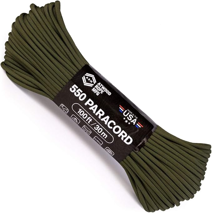 Atwood Rope MFG 550 Paracord 100 Feet 7-Strand Core Parachute Cord (OD)