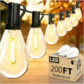 REEMEER 200FT Outdoor String Lights, Ultra Long Waterproof 60+2 Shatterproof Bulbs Led Outside Patio Lights for Porch Deck Garden Backyard Balcony Wedding Party Decor