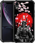 for iPhone XR Case, Sakura Japanese Samurai Pattern Graphic Design Girl Boy Soft Silicone Hard Acrylic Shock Protection for iPhone XR