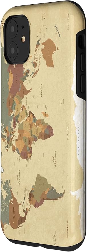 Globe Map Smartphone Cell Cover Gift World Map Pattern Phone Case for iPhone 11