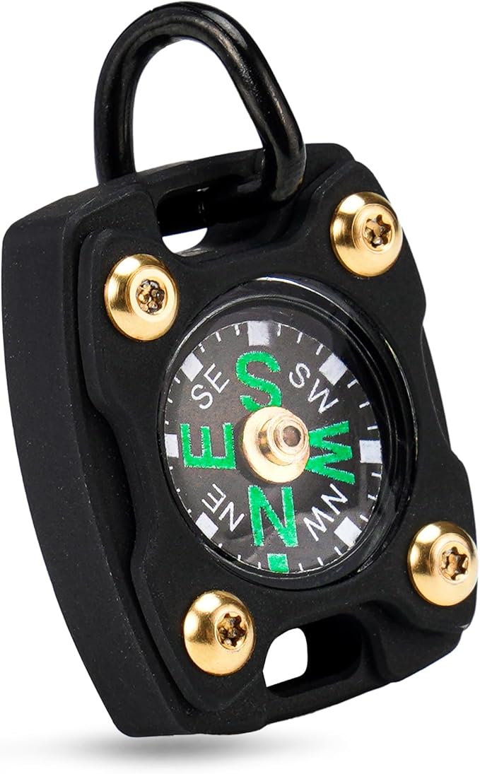 MecArmy Mini Titanium/Brass Compass, Waterproof IPX5 Pocket Compass for Hiking & Survival, Keychain & Necklace Gifts for Men & Women, Ideal Graduation & Outdoor Adventure Present
