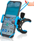 Baby Stroller Phone Holder, Shopping Cart, Golf Cart, Push Cart, Bike Phone Mount, for Motorcycle, Scooter, ATV, Boat, Spin Bike, Treadmill, Handlebar- Universal- iPhone, Cell Phone Clamp (Blue)