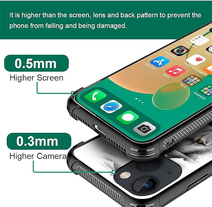 for iPhone 13 Mini Case, Lion Cross Jesus Christ Dove Pattern Made of Soft Silicone Hard Acrylic Shock Protection for iPhone 13 Mini
