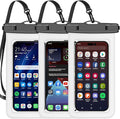 Famoby Up to 8.3" 3 Pack White Universal Waterproof Phone Pouch, Phone Waterproof Case Dry Bag,Protection Level: IP68,Outdoor Sports for Apple iPhone,Samsung,and More,White