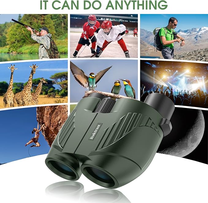 20X25 Compact Binoculars for Adults,Large Eyepiece Waterproof Binocular,Easy Focus Small Binoculars for Bird Watching,Hiking and Concert,Green