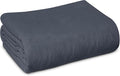Linteum Textile Supply Cotton Blended Hospital Patient Bath Blanket, Bed Bath Sheet, Queen Blanket Lightweight Sheet Blankets 90x90 in, 2.25 lb. Charcoal