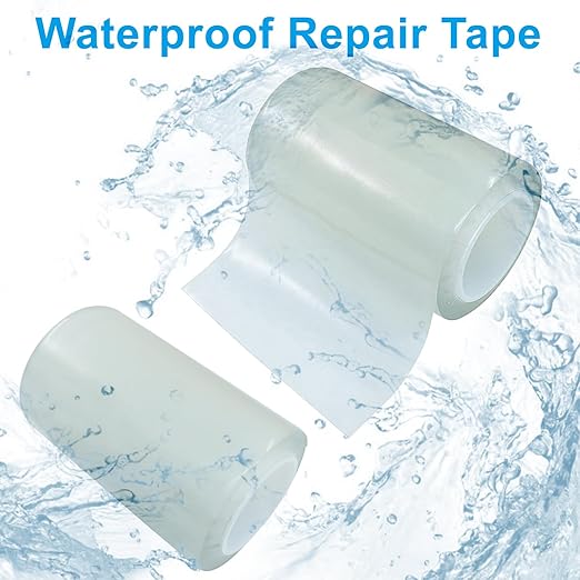 Waterproof Repair Tape - Heavy Duty Clear Instant Seal for Tent, Boat, RV & Pool - 1 Roll Outdoor Repair Patch Cover for Canvas, Tarp, Leather & Sail (4 Inch x 10FT)