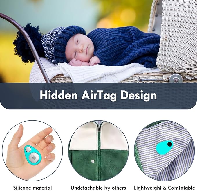 for Airtag Holder for Kids Baby Toddler Hidden 2 Pack GPS Tracker Case, Anti-Removal Airtag Case with Safety Pins, Suitable for Children,Pets, Backpack, Luggage (Pink+Blue+White+Turquoise)