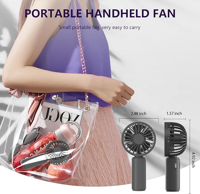 JODNO Mini Portable Handheld Fan 4-Pack, USB Rechargeable Battery Powered Small Personal Fan Desk Eyelash Fans with 3 Speeds Summer Gift for Women Men Makeup Office Outdoor Travel Camping
